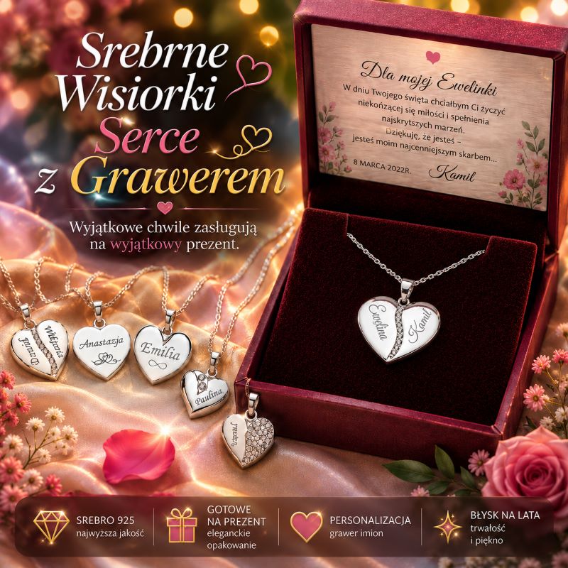 Wisiorki srebrne Serce