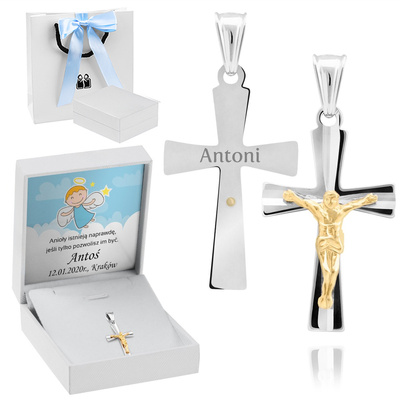 Białe z niebieską kokardką