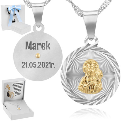 łańcuszek i niebieskie pudełko