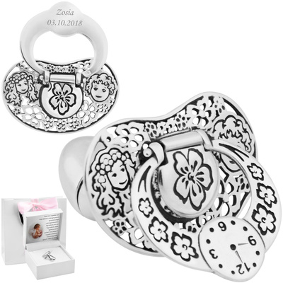 Białe z różową kokardką