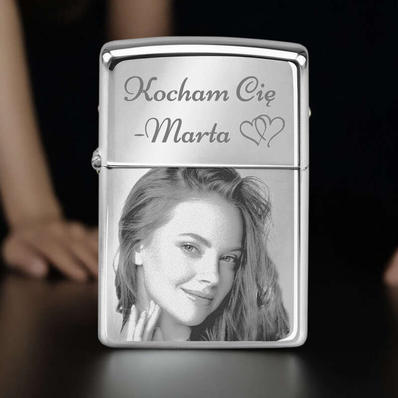 Zapalniczka ZIPPO 250 High Polish chrome Zdjęcie z Grawerem