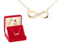 Srebrny Pozłacany Naszyjnik pr. 925 nieskończoność z cyrkoniami