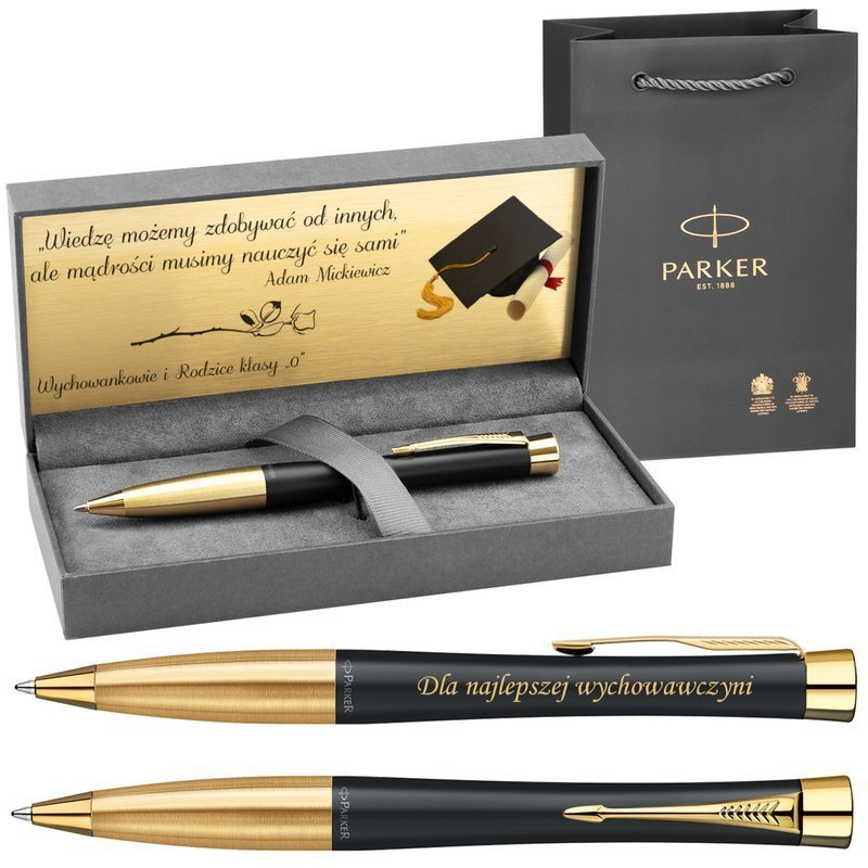 Długopis Parker Urban Czarny GT Prezent z Grawerem Etui Torebka