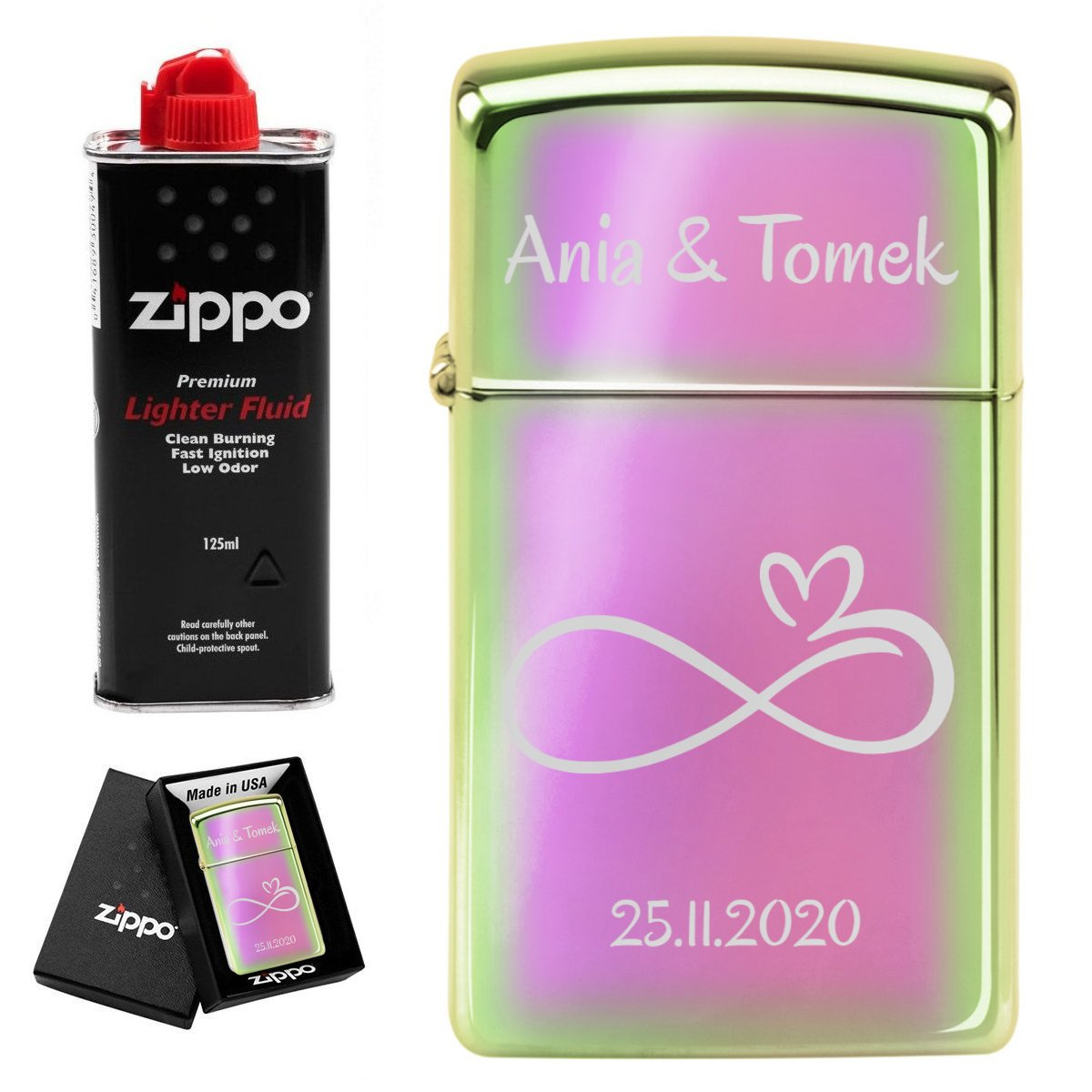 Zippo 20493 Spectrum Slim – grawer diamentem + benzyna