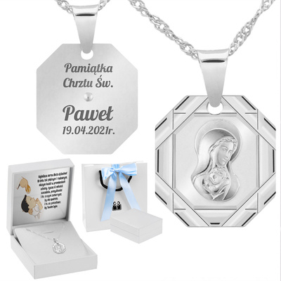 łańcuszek i niebieska kokardka