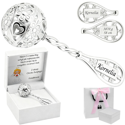 Białe z różową kokardką