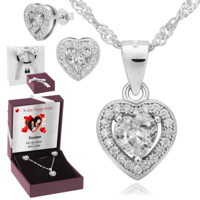 Komplet z białą cyrkonią