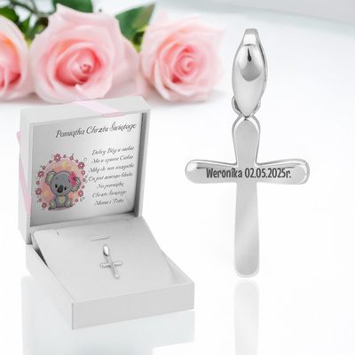 Białe z różową kokardką