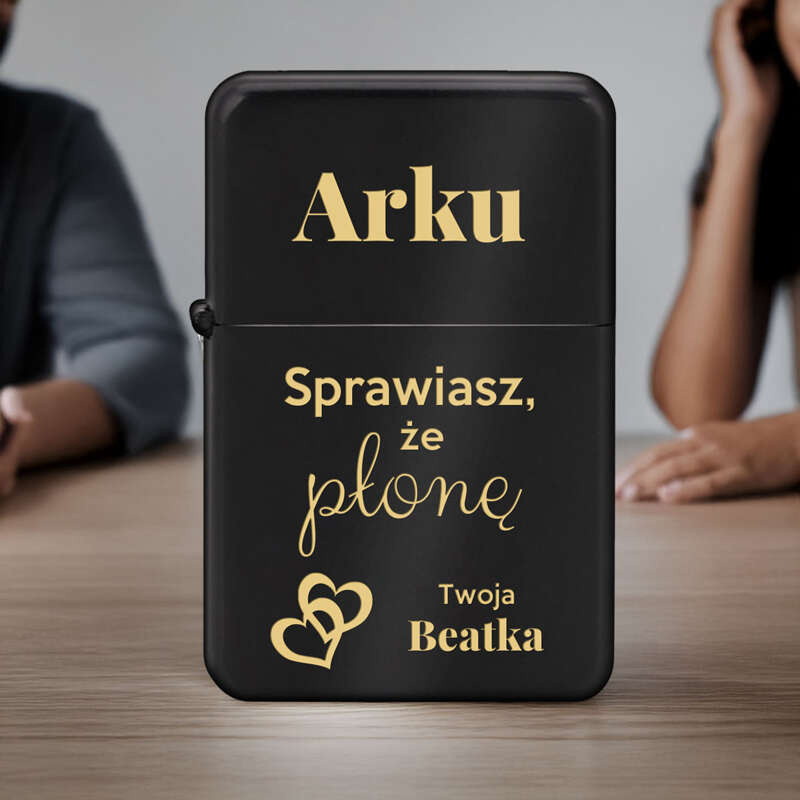 Zapalniczka Zippo 218 Black Matte z grawerem i etui prezentowym