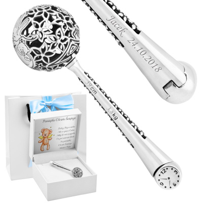 Białe z niebieską kokardką