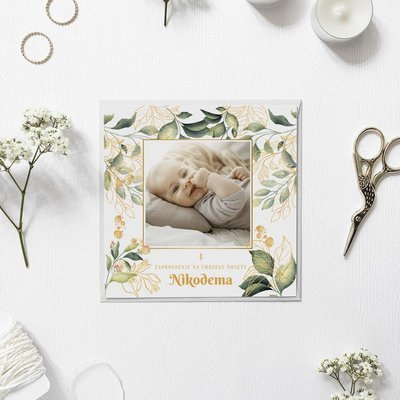 Zielono-żółte ze zdjęciem dziecka