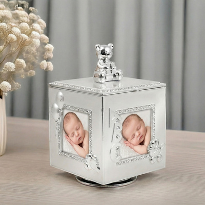 Karuzela miś z pozytywką perłowy