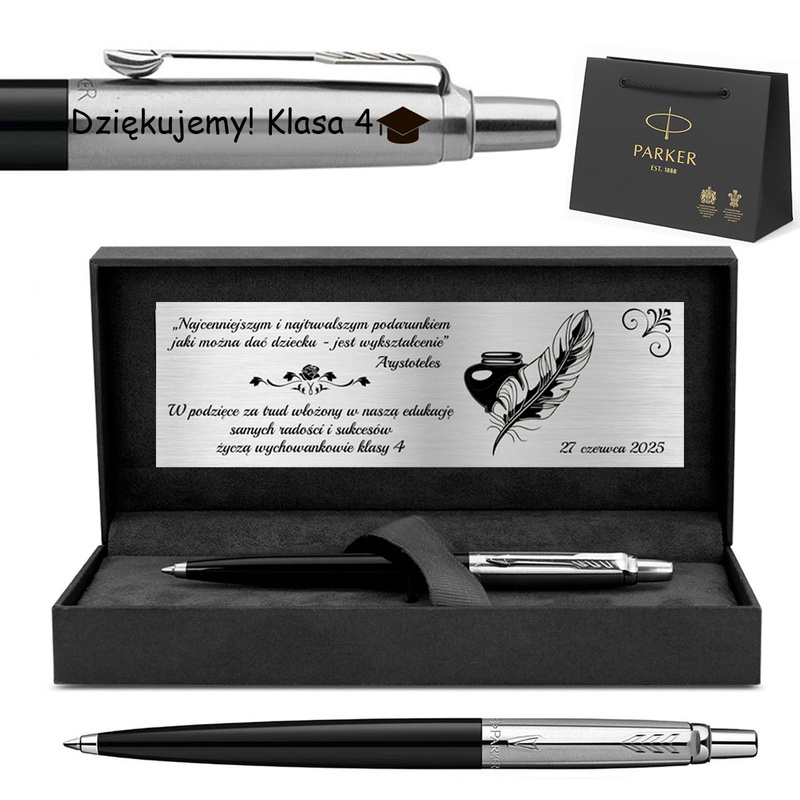 Długopis Parker Jotter Special czarny dla nauczyciela z grawerem