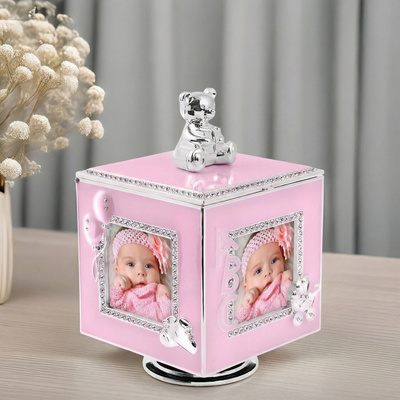 Karuzela miś z pozytywką różowy