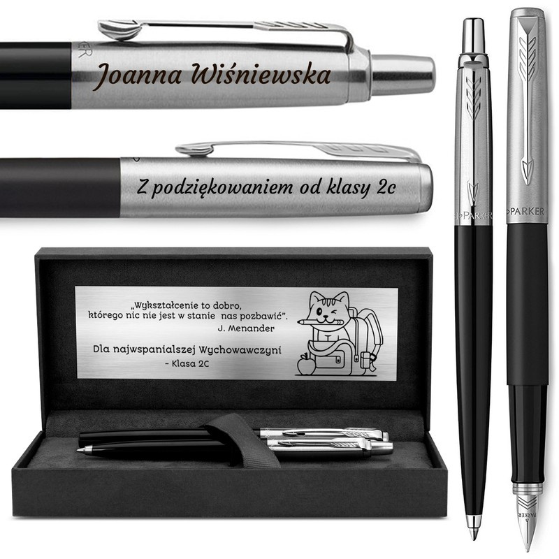 Zestaw pióro i długopis Parker Jotter Special czarny z grawerem