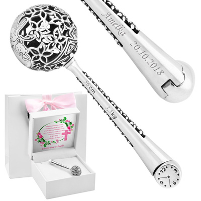 Białe z różową kokardką