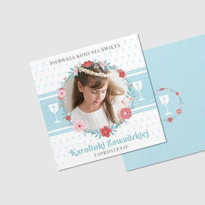 Ze zdjęciem w kwiatach oraz kielichami