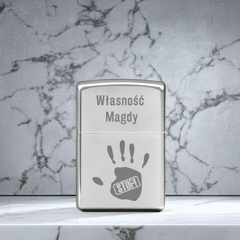 Zapalniczka Zippo 205 SATIN CHROME z grawerem i akcesoriami