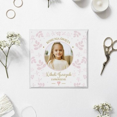 Biało-różowe ze zdjęciem w kołku